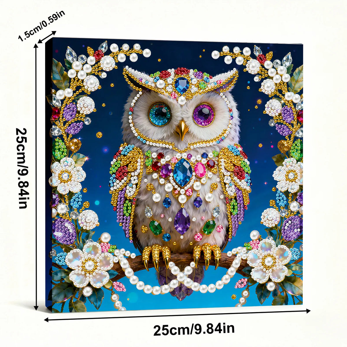 Framed Owl - Pearls Painting Kit for Creativity DIY Pearl Dot Crafts for Gift Home Wall Decor 25*25CM