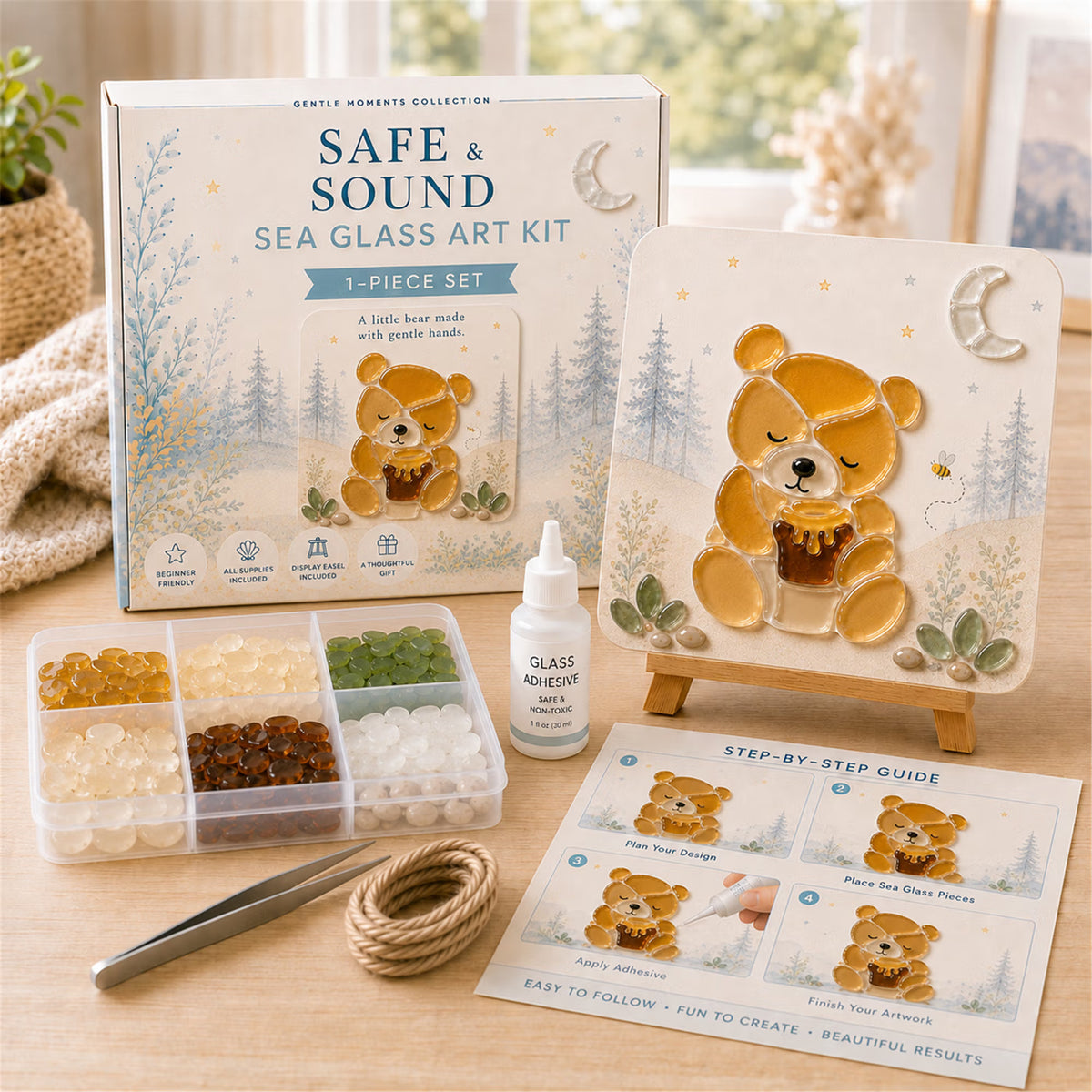 🍯🐻✨ DIY Honey Bear Sea Glass Art Kit
