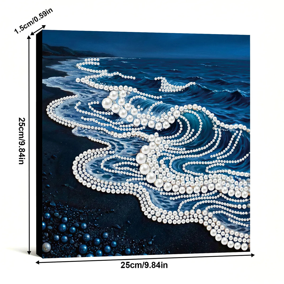 Framed Waves-Pearls Painting Kit DIY Diamond Painting Pearl Dot Crafts 25*25CM
