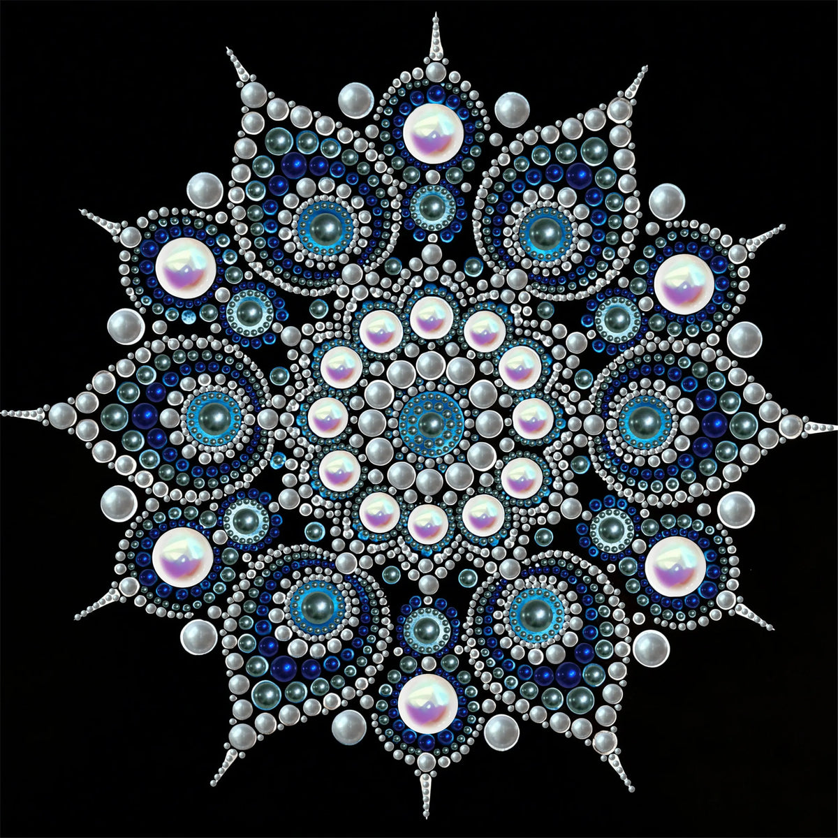 Mandala - Pearls Painting Kit for Creativity DIY All-Pearl Dot Crafts for Gift Home Wall Decor 30*30cm (Without Frame)
