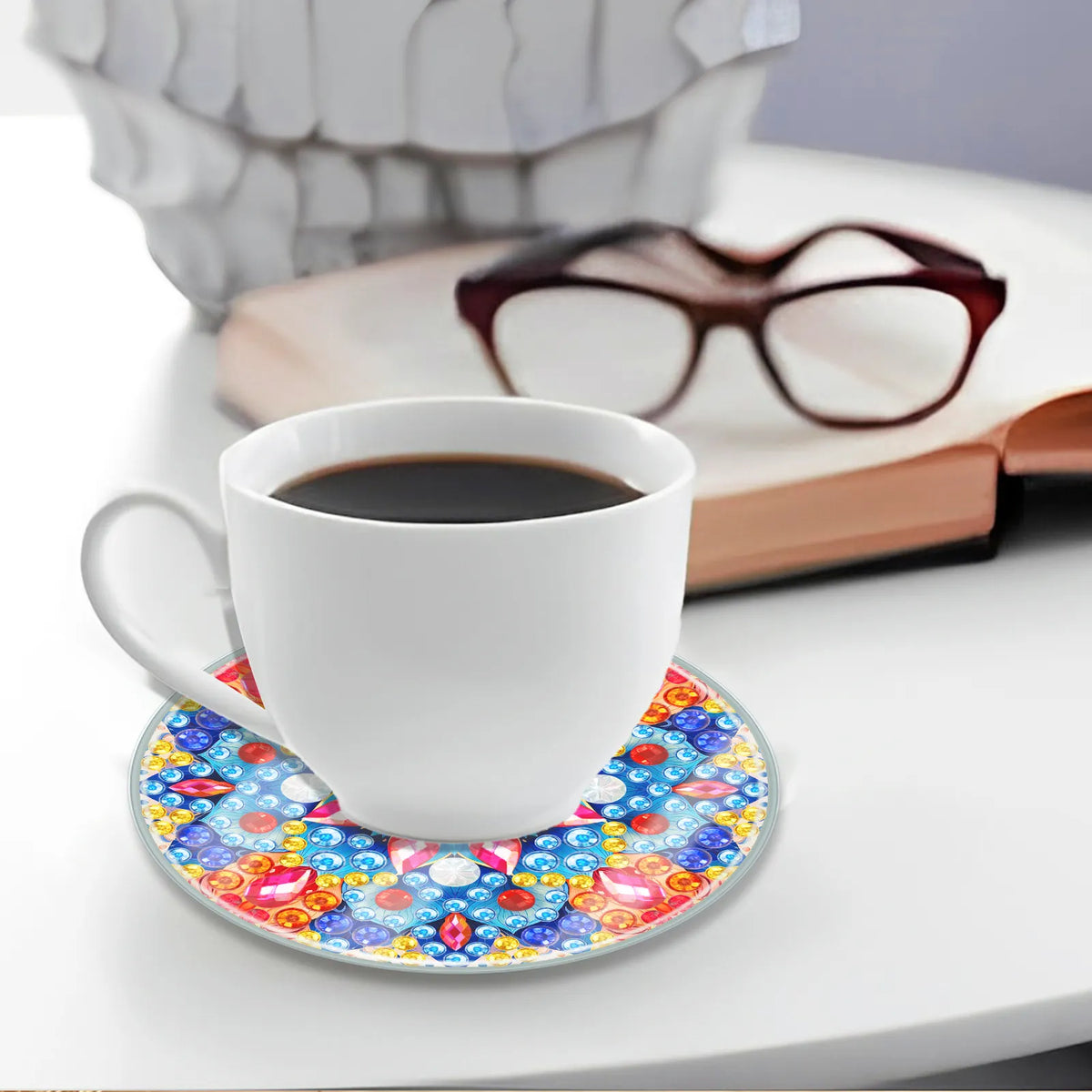 [Upgrade]6pcs/set DIY Diamond Painting Waterproof Case Classic Mandala Coaster Gift Decor Set