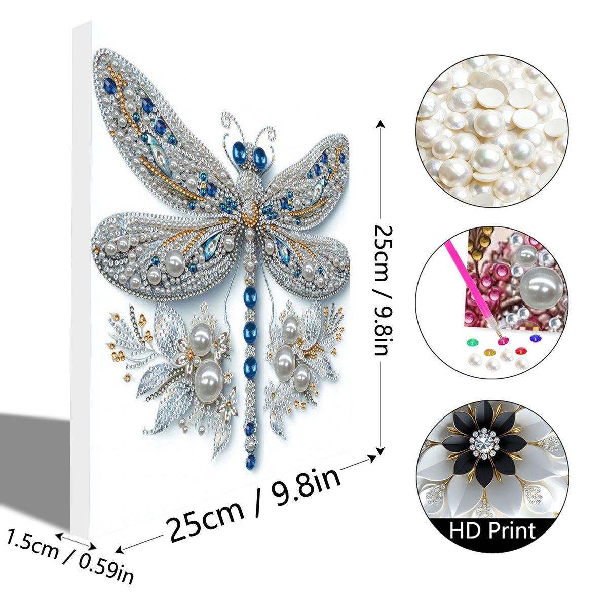 (Pre-Framed)Dragonfly-Special Shape Diamond Painting Kit(25x25cm)