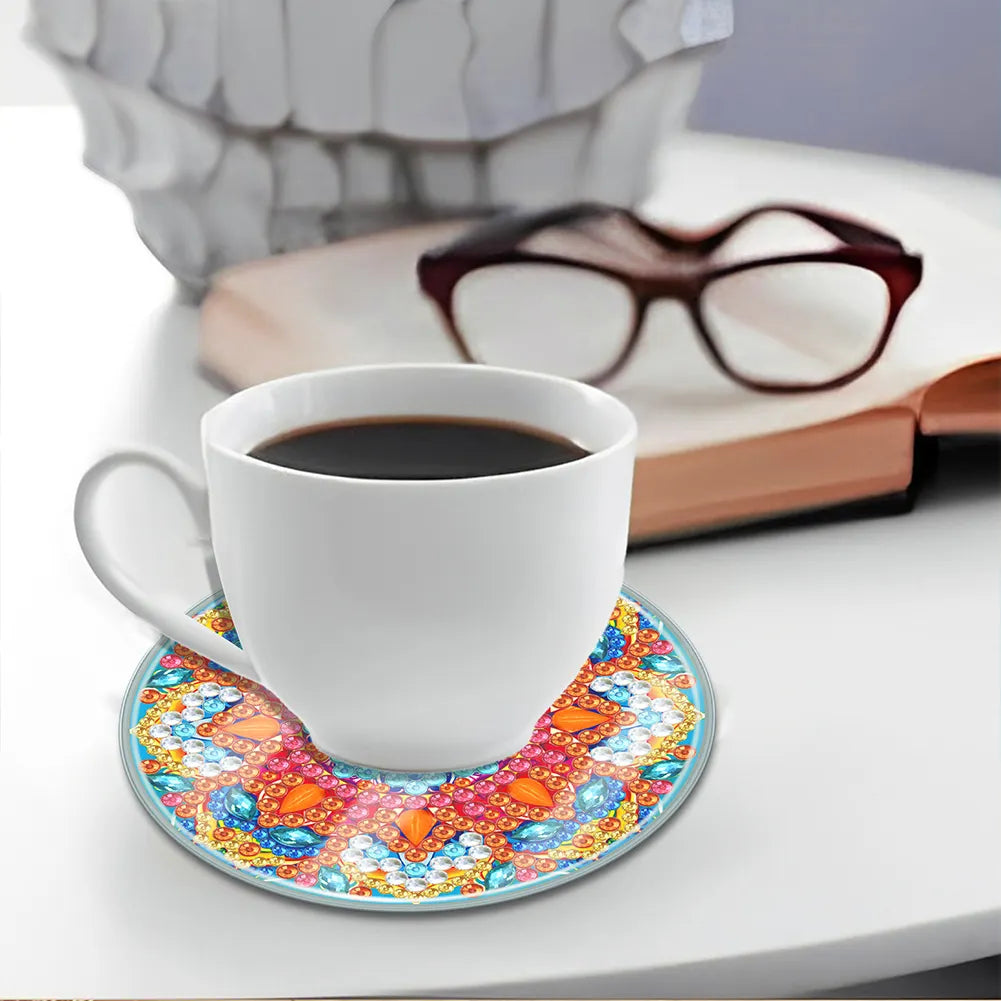[Upgrade]6pcs/set DIY Diamond Painting Waterproof Case Classic Mandala Coaster Gift Decor Set