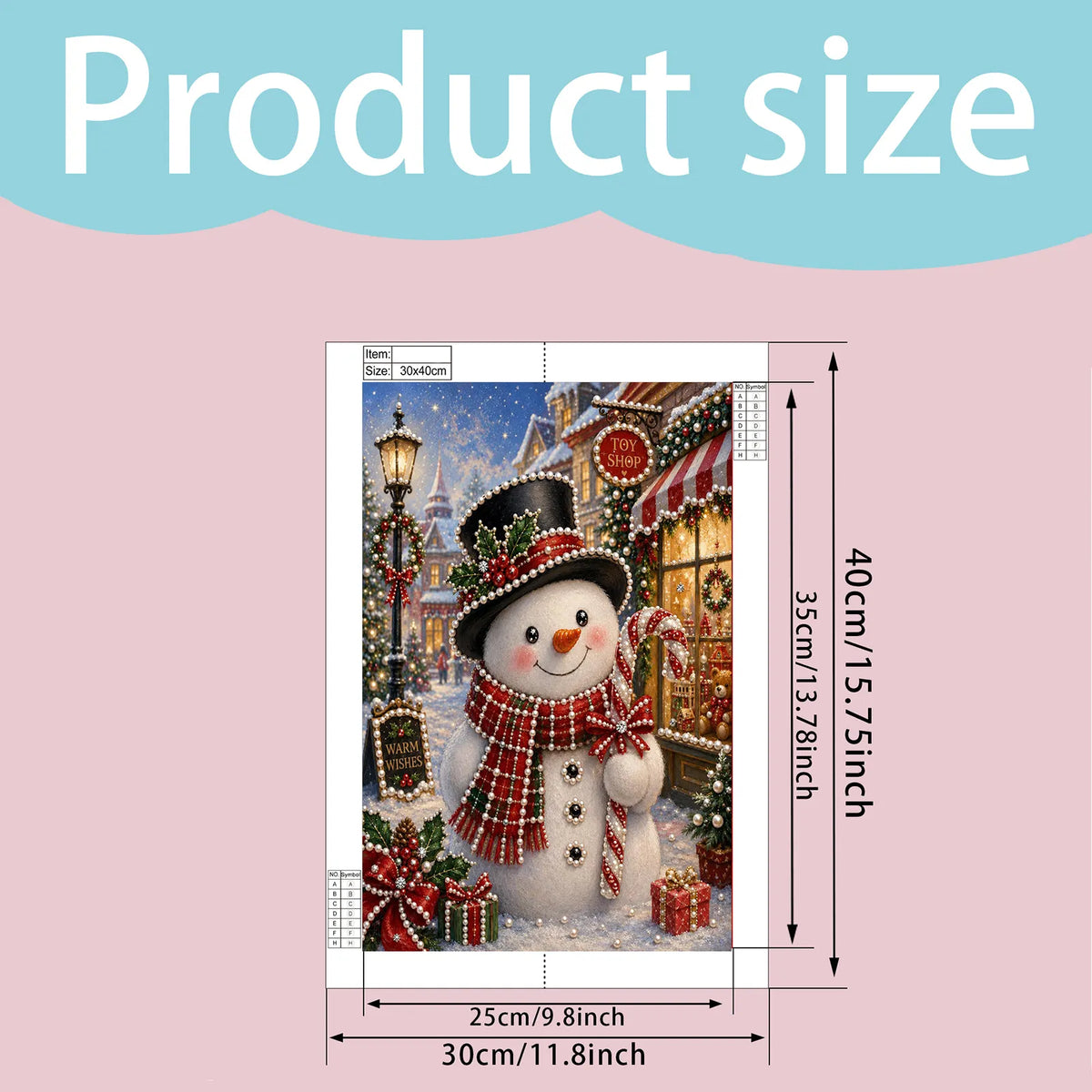 Diamond Painting-DIY Sparkling Special Shaped Pearl Drill Christmas Snowman(30x40cm)