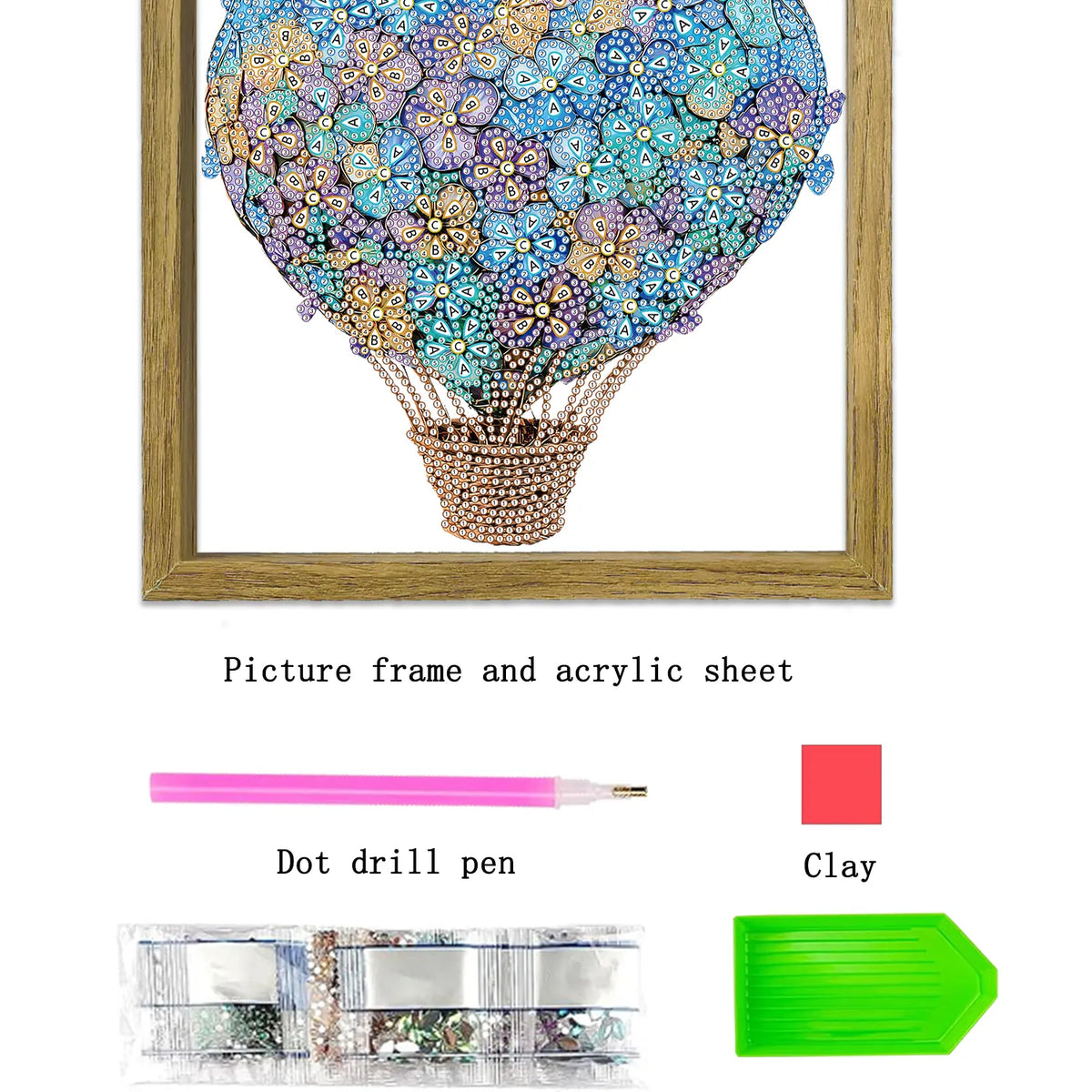Framed DIY Special Shape Double sided Print Clear Framed Diamond Painting Kit(23x23cm)