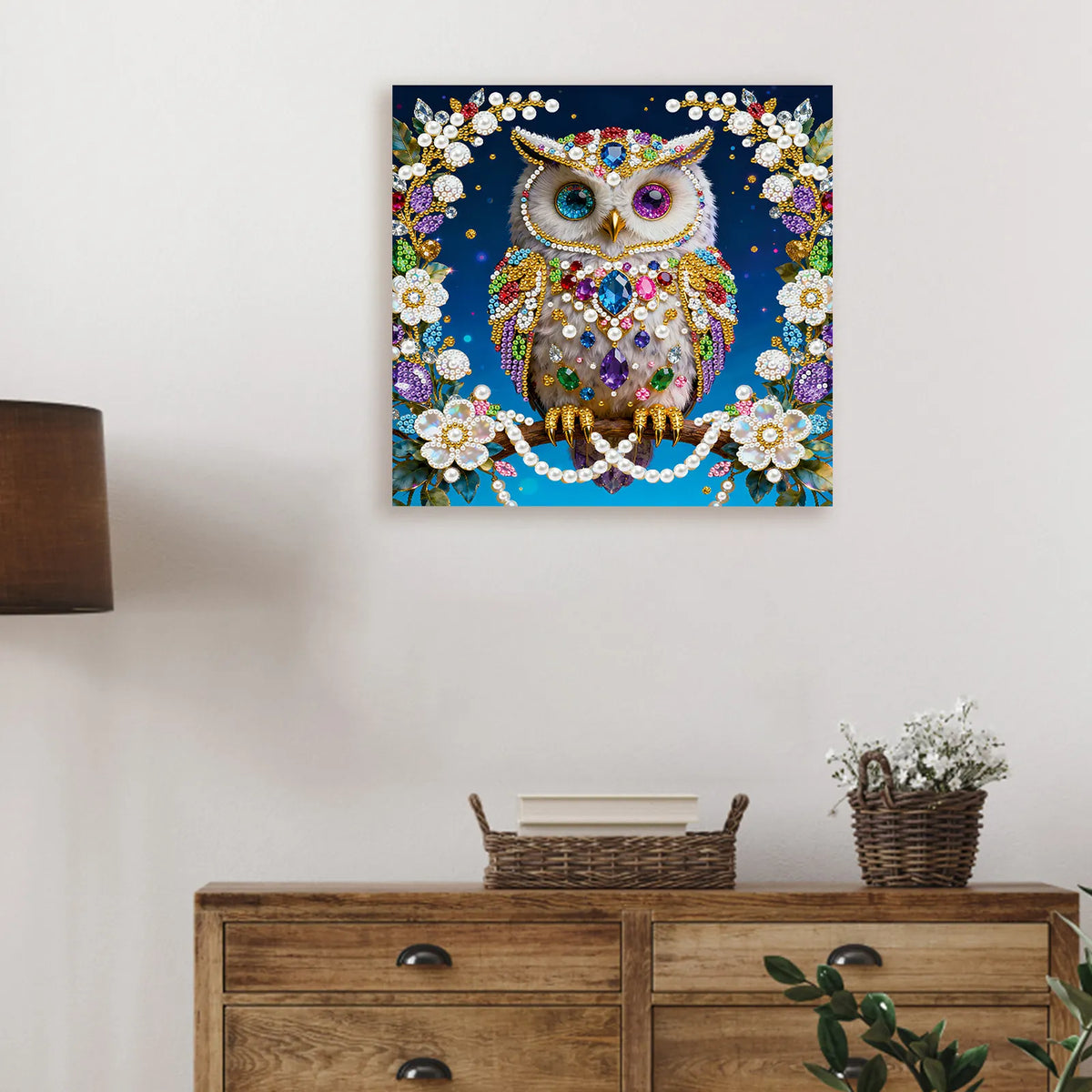 Framed Owl - Pearls Painting Kit for Creativity DIY Pearl Dot Crafts for Gift Home Wall Decor 25*25CM