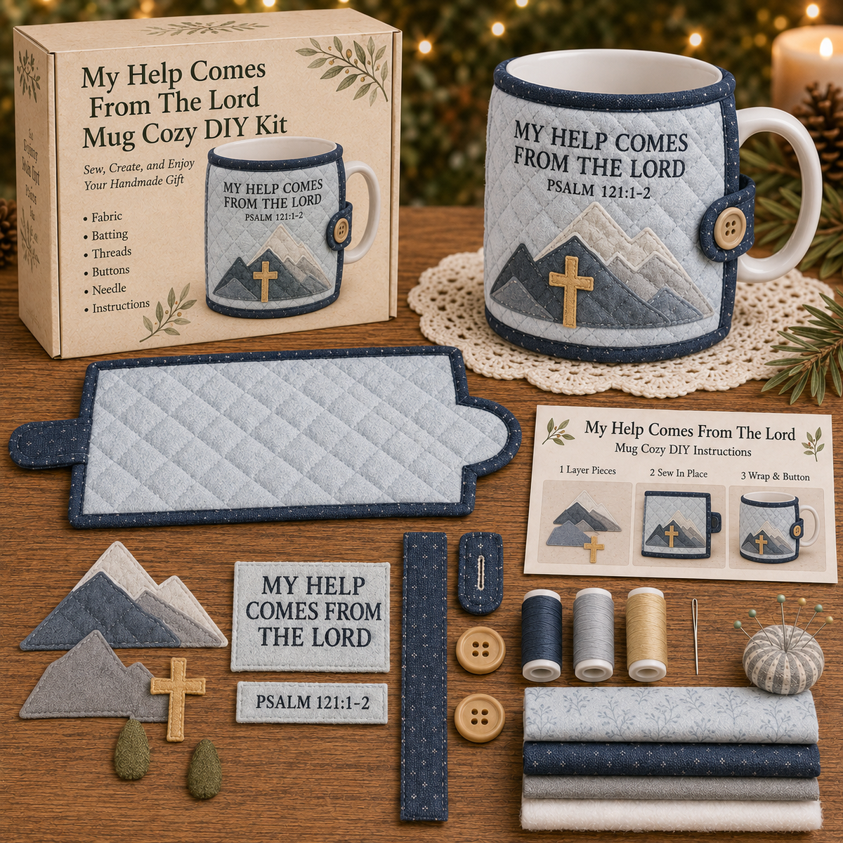 🏔️ Faith & Hope – My Help Comes From The Lord DIY Sewing Kit