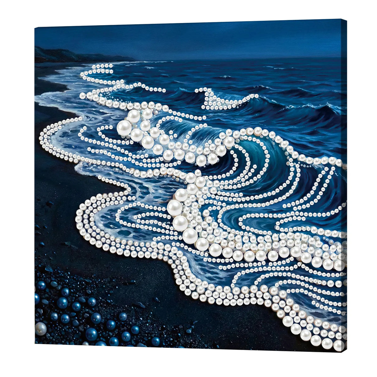 Framed Waves-Pearls Painting Kit DIY Diamond Painting Pearl Dot Crafts 25*25CM