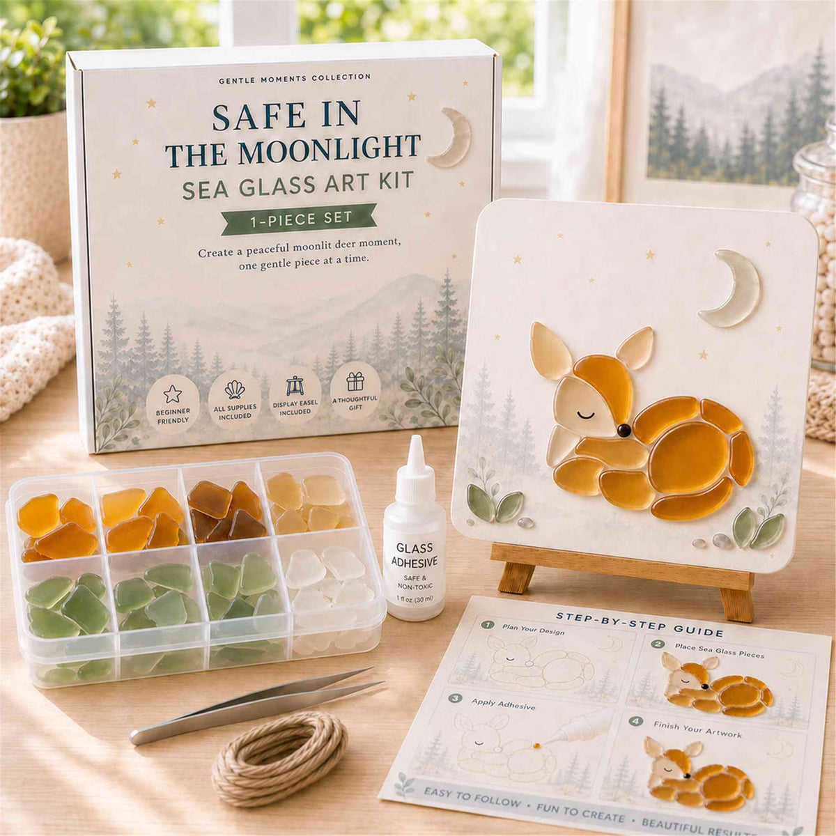 🦌✨ DIY Deer Sea Glass Art Kit