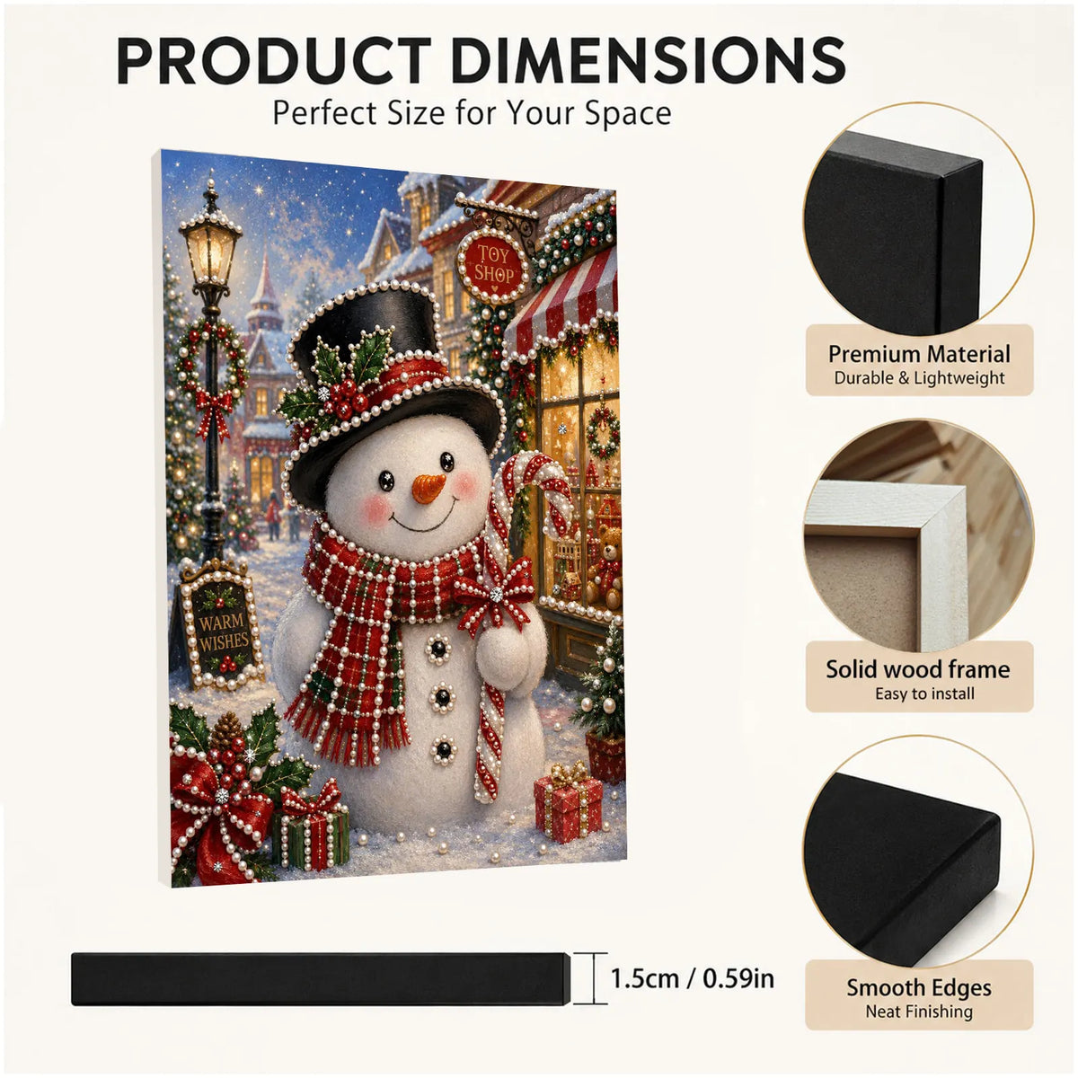 Diamond Painting-DIY Sparkling Special Shaped Pearl Drill Christmas Snowman(30x40cm)