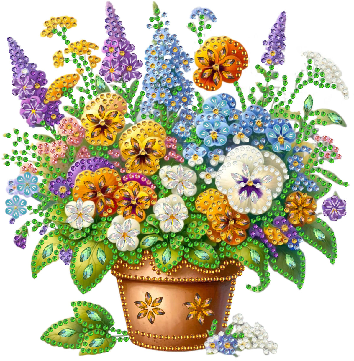 Flower DIY Special Shape Double sided Print Clear Diamond Art Kit Wooden Framed Diamond Painting Kit(22x22cm)