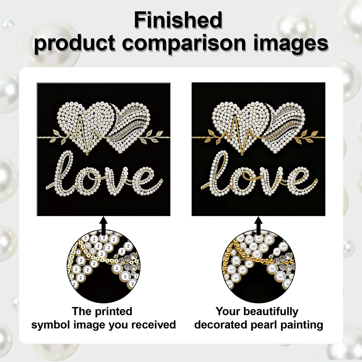 Framed Love - Pearls Painting Kit for Creativity DIY Pearl Dot Crafts for Gift Home Wall Decor 25*25CM