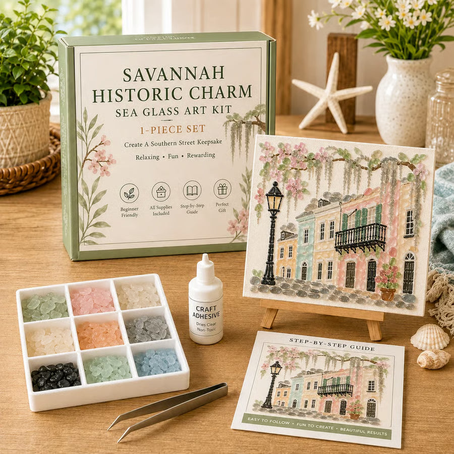 🌴✨ DIY Key West Sunset Cottage Sea Glass Art Kit