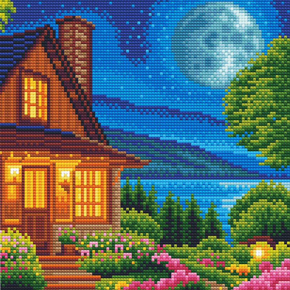 Full Round Drill Framed Light Up Diamond Painting Kits, LED Glowing Wall Art Decor for Home Bedroom Holiday Gifts