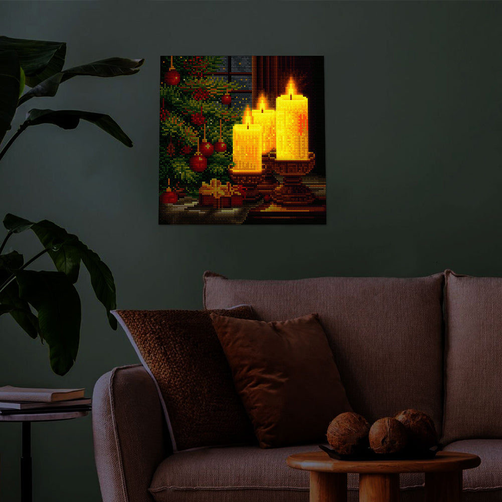 Full Round Drill Framed Light Up Diamond Painting Kits, LED Glowing Wall Art Decor for Home Bedroom Holiday Gifts