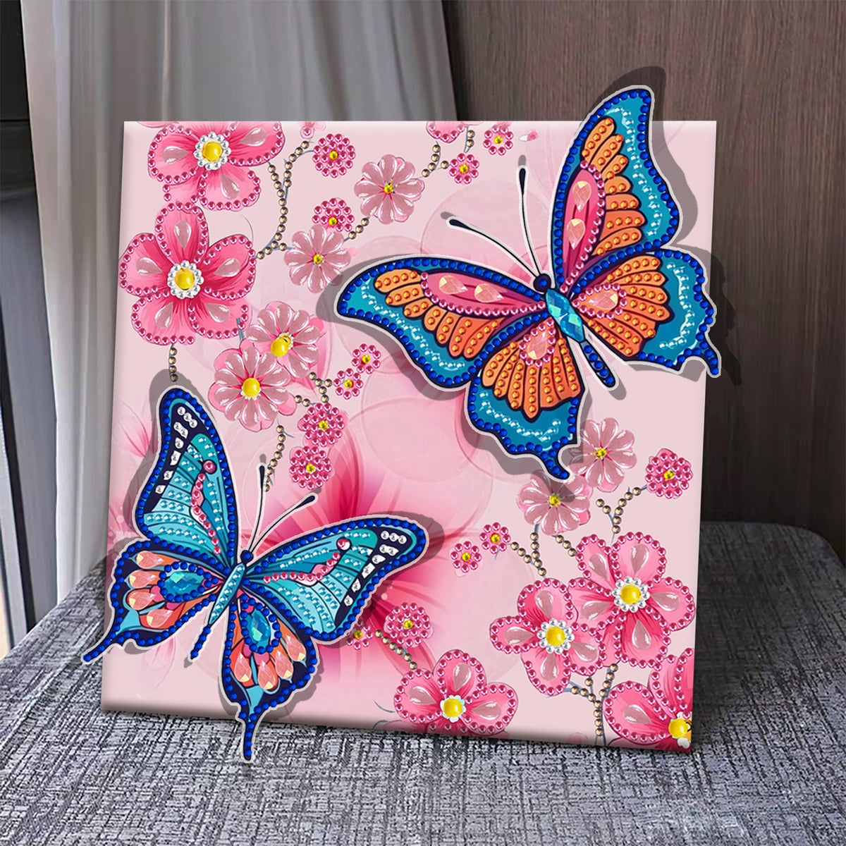 Pre-Framed DIY 3D Flapping Butterfly Diamond Painting Art Craft Kit Living Room Decor(20x20cm)