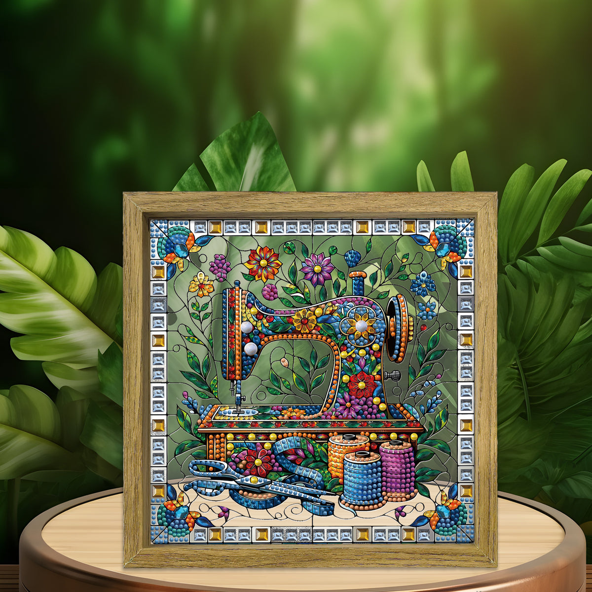 Framed DIY Special Shape Double sided Print Clear Framed Diamond Painting Kit(23x23cm)