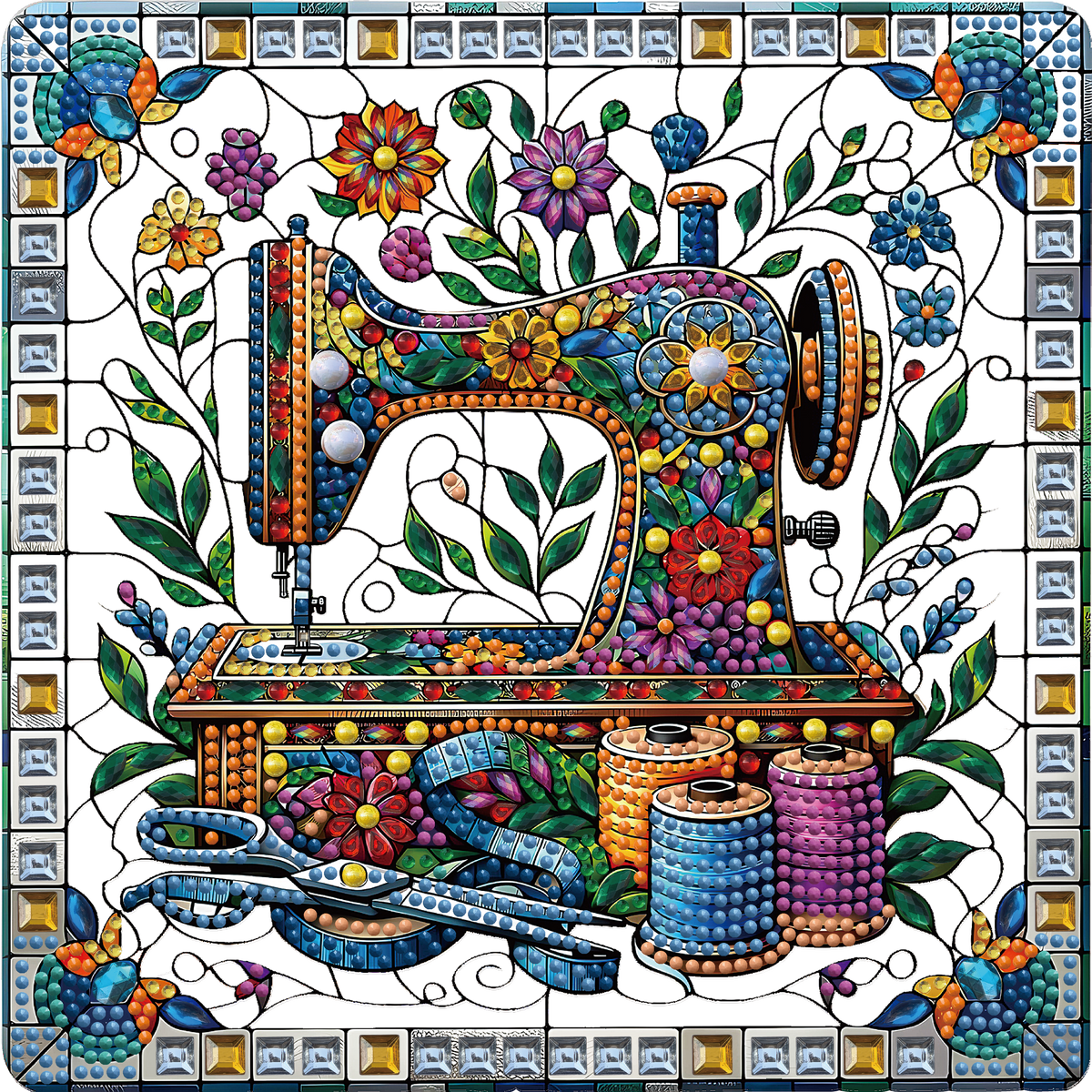 Framed DIY Special Shape Double sided Print Clear Framed Diamond Painting Kit(23x23cm)