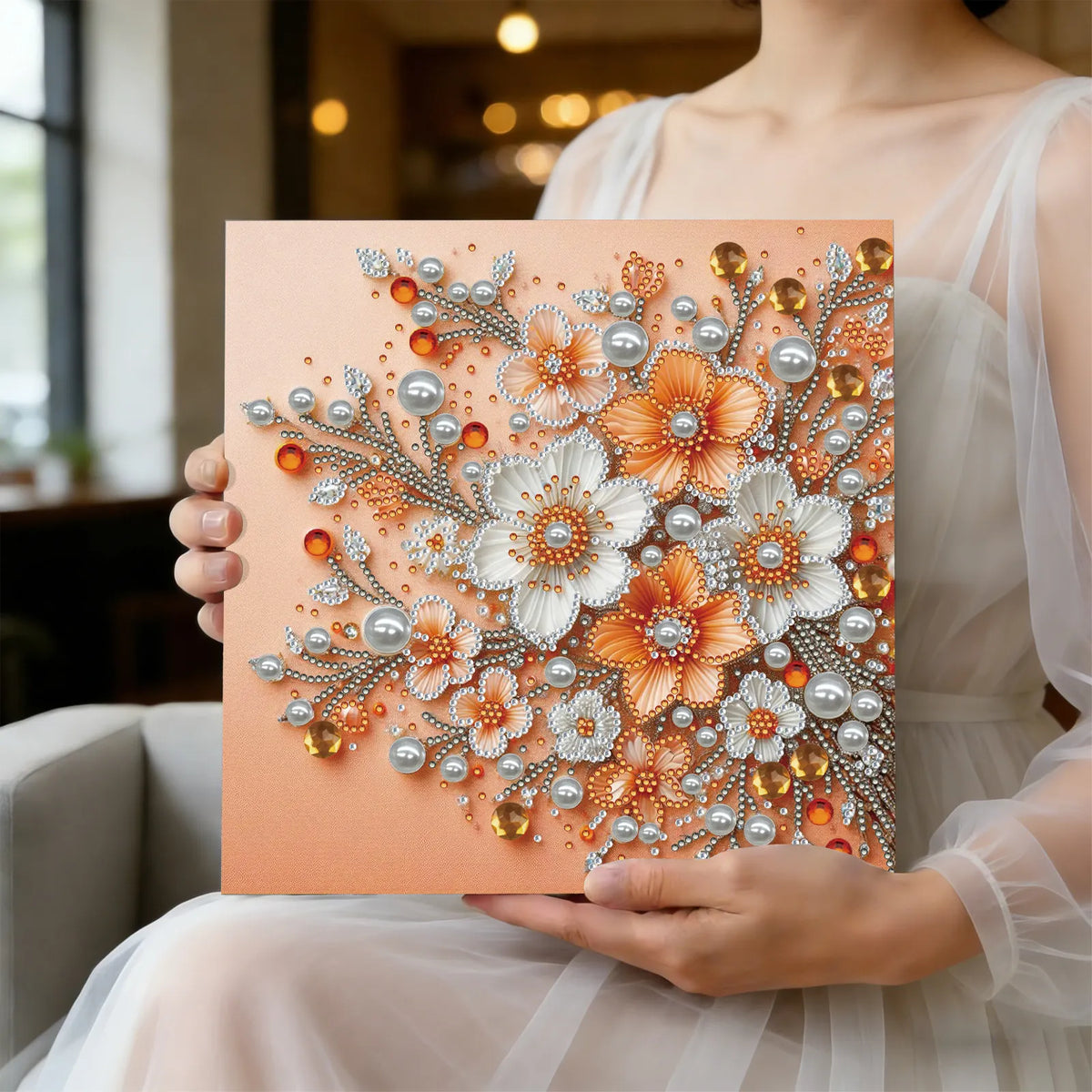 (Pre-Framed)Flower-Special Shape Diamond Painting Kit(25x25cm)