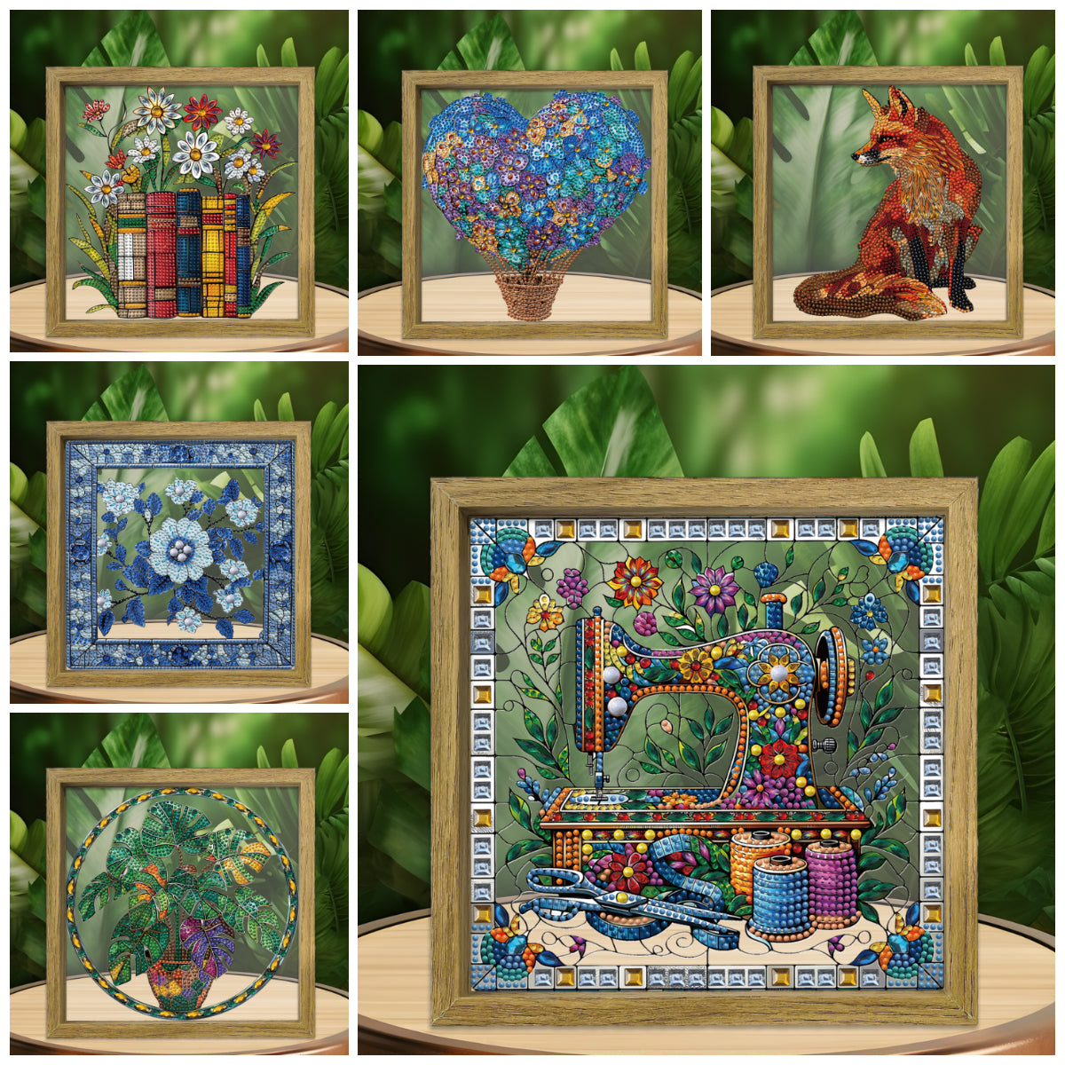 Framed DIY Special Shape Double sided Print Clear Framed Diamond Painting Kit(23x23cm)