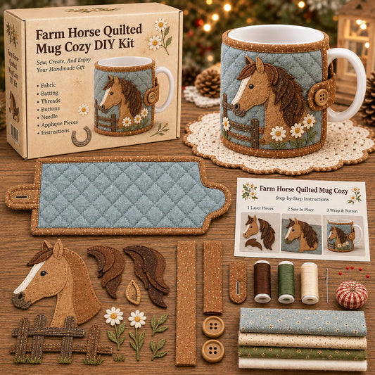 🐴 Farm Horse Farmhouse Friends Mug Cozy Sewing Kit