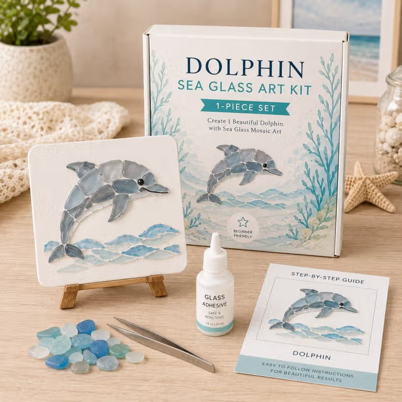 🐬✨ DIY Dolphin Sea Glass Art Kit