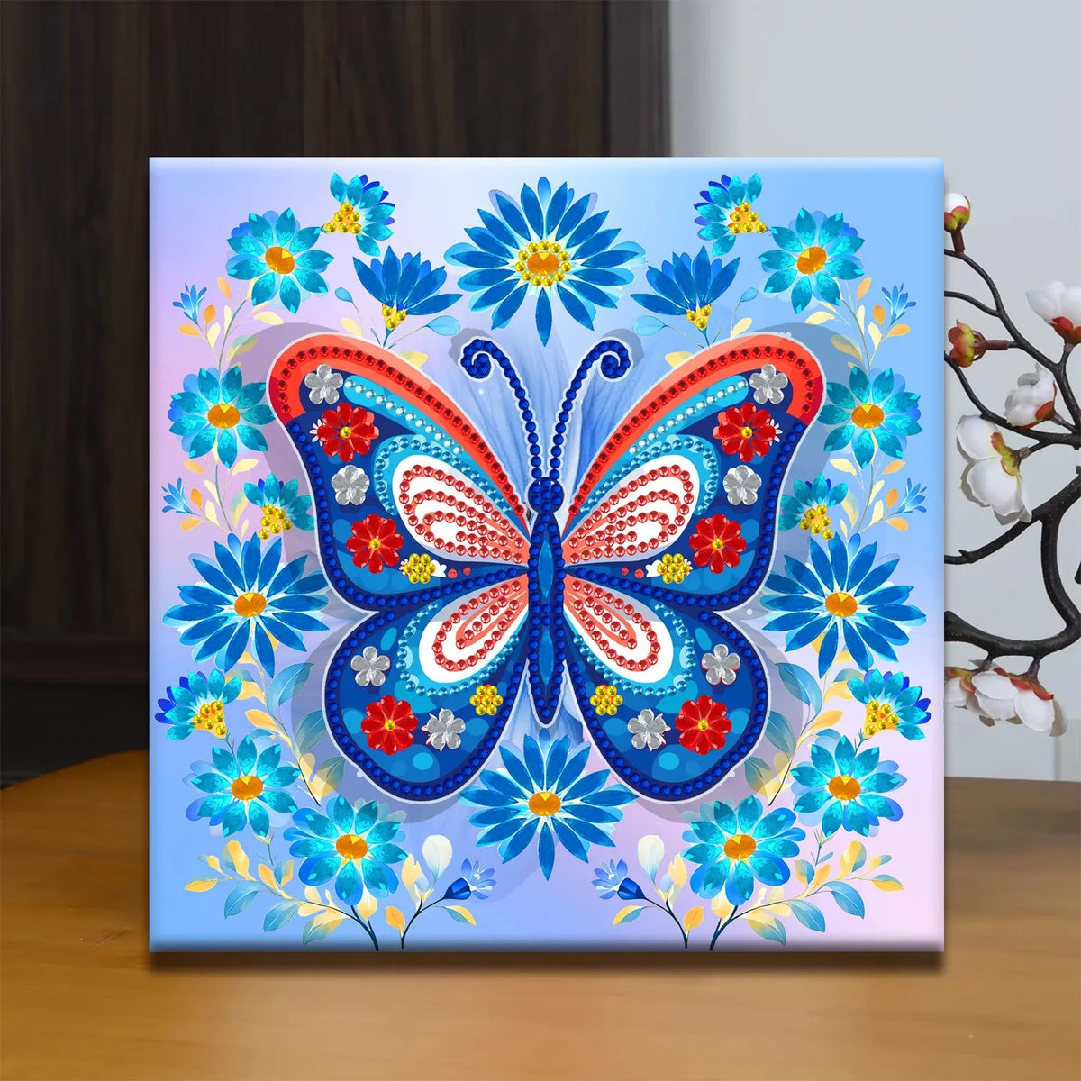 Pre-Framed DIY 3D Flapping Butterfly Diamond Painting Art Craft Kit Living Room Decor(20x20cm)