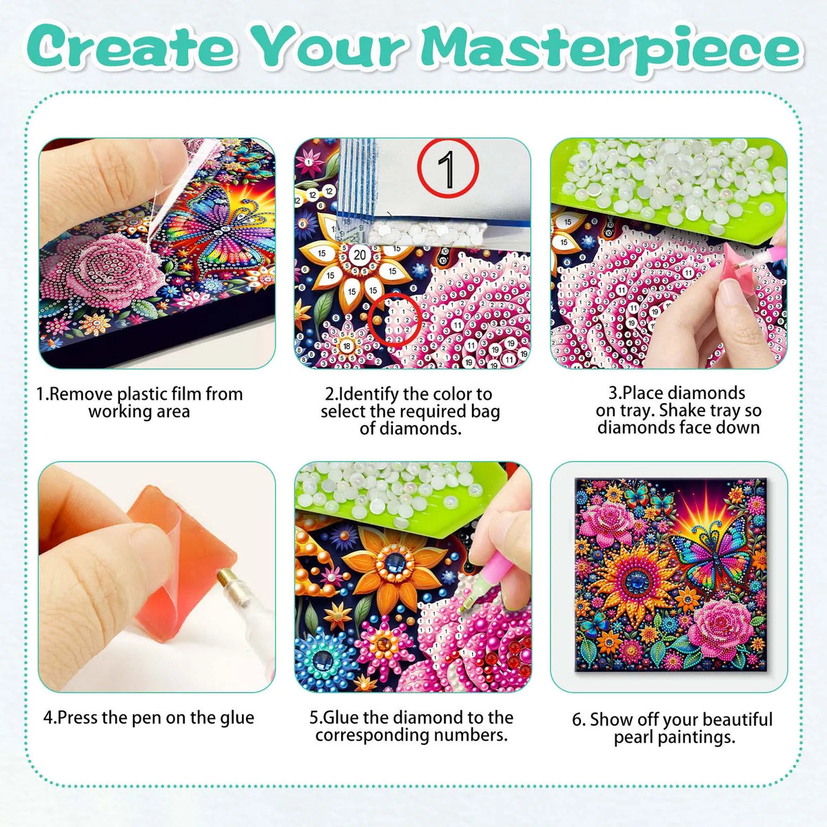 (Pre-Framed)Butterfly Flower-Special Shape Diamond Painting Kit(29x29cm)