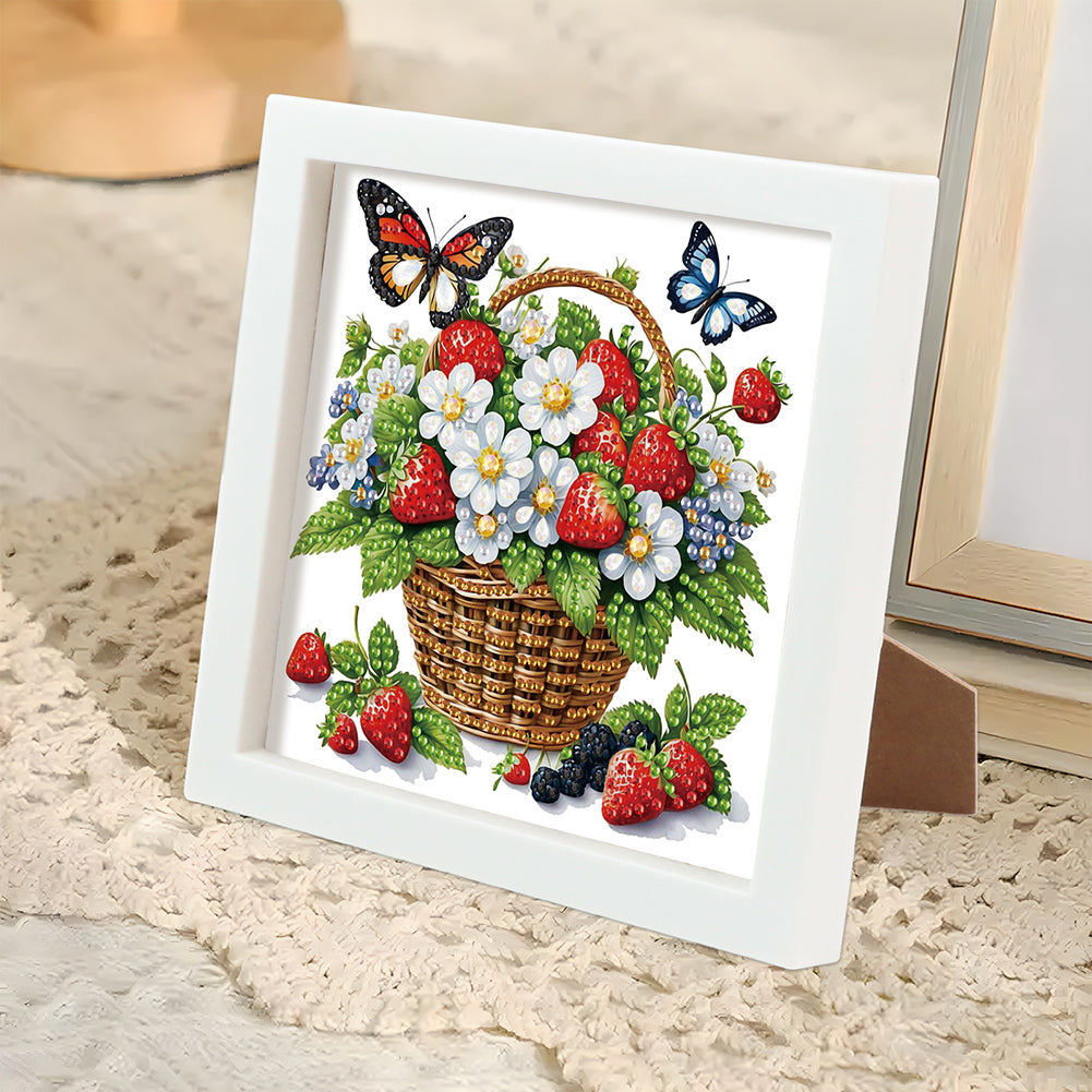 Butterfly Flower 5D DIY Partial Special Shaped Drill Diamond Painting With Frame Kit 17.2x17.2cm