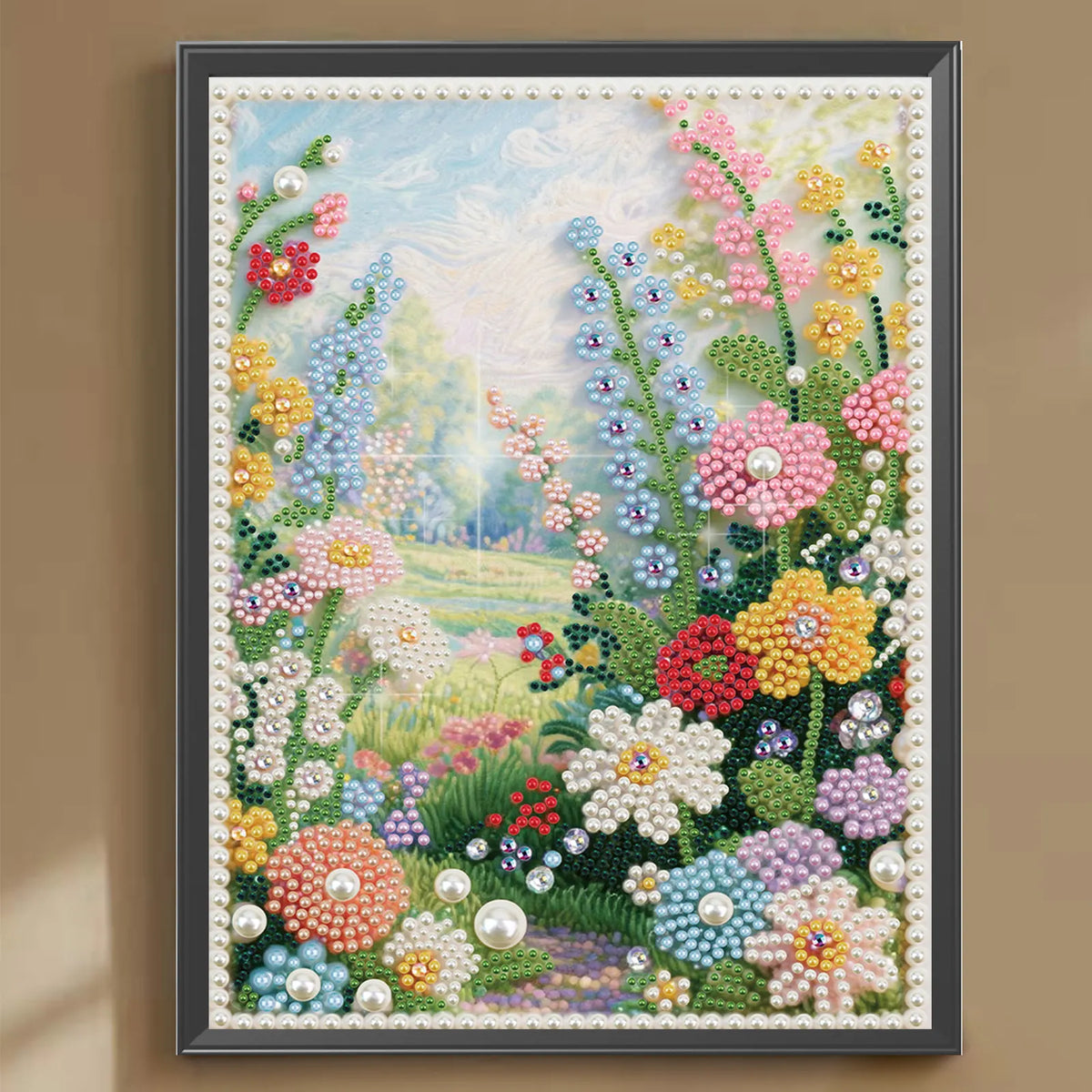 Country Road-Pearls Painting Kit for Creativity DIY Pearl Dot Crafts for Gift Home Wall Decor 30*40CM