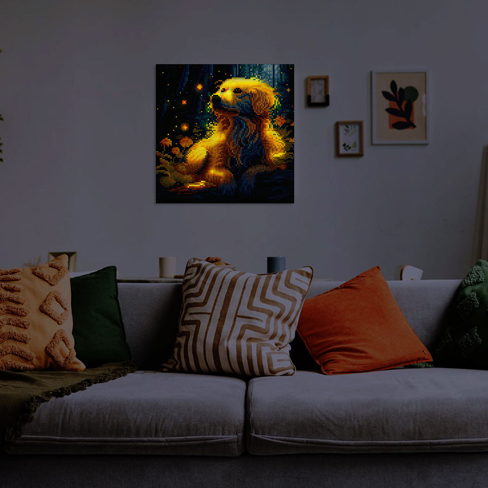 Full Round Drill Framed Light Up Diamond Painting Kits, LED Glowing Wall Art Decor for Home Bedroom Holiday Gifts