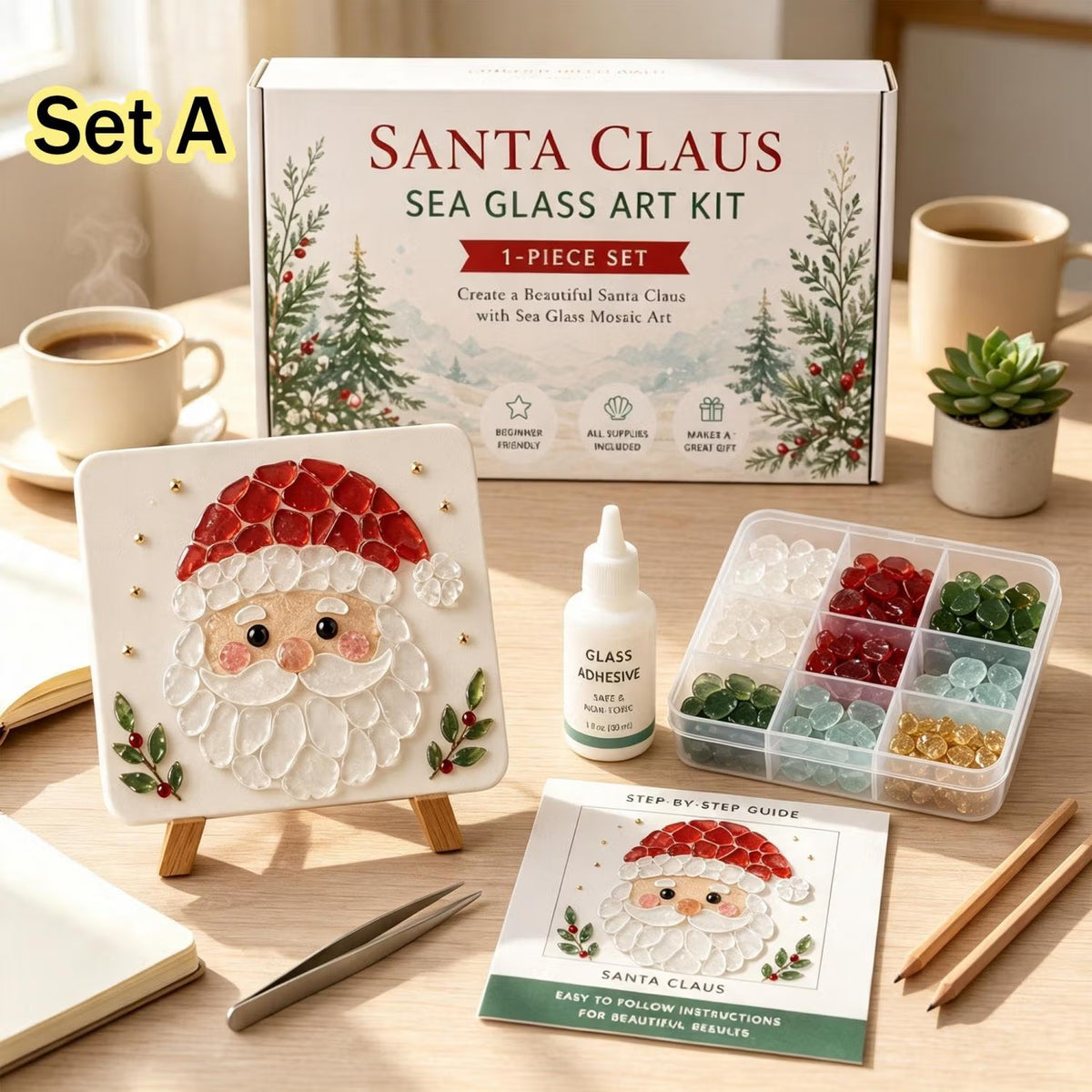 🎅✨ DIY Santa Sea Glass Art Kit