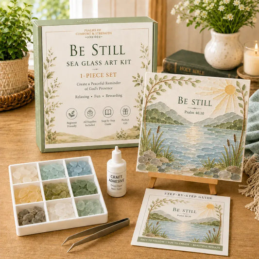 🌊✨ DIY Be Still Sea Glass Art Kit