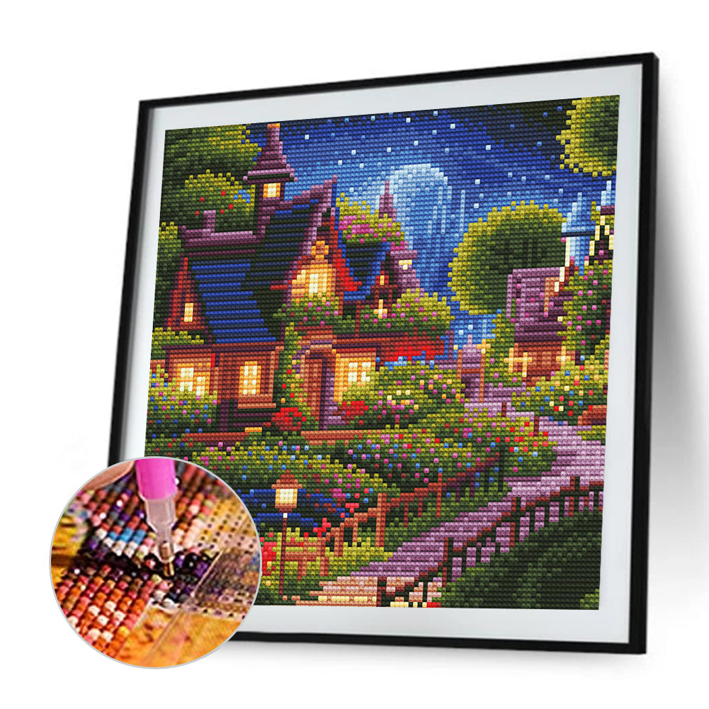 Full Round Drill Framed Light Up Diamond Painting Kits, LED Glowing Wall Art Decor for Home Bedroom Holiday Gifts