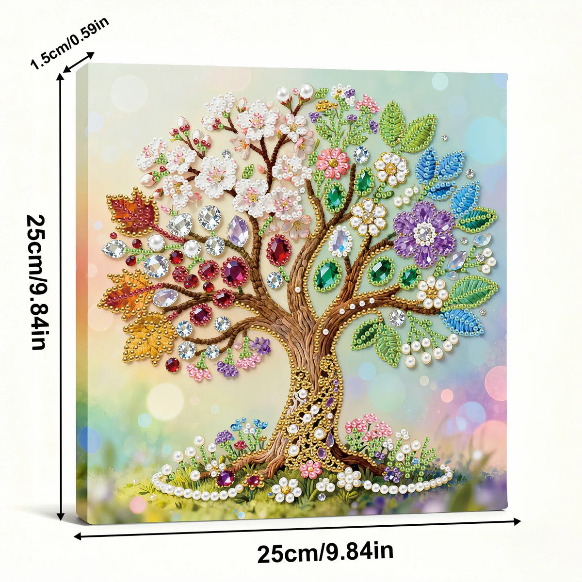 Framed Tree Of Life - Pearls Painting Kit for Creativity DIY Pearl Dot Crafts for Gift Home Wall Decor 25*25CM